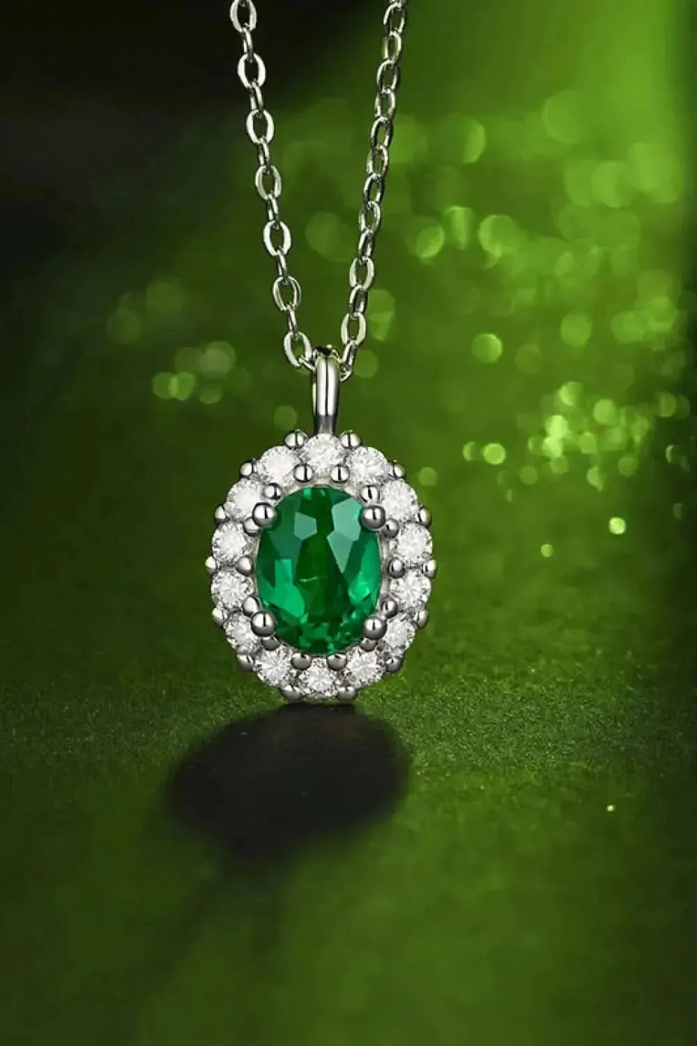 1.5 Carat Lab-Grown Emerald 925 Sterling Silver Necklace - Bad Moms Club