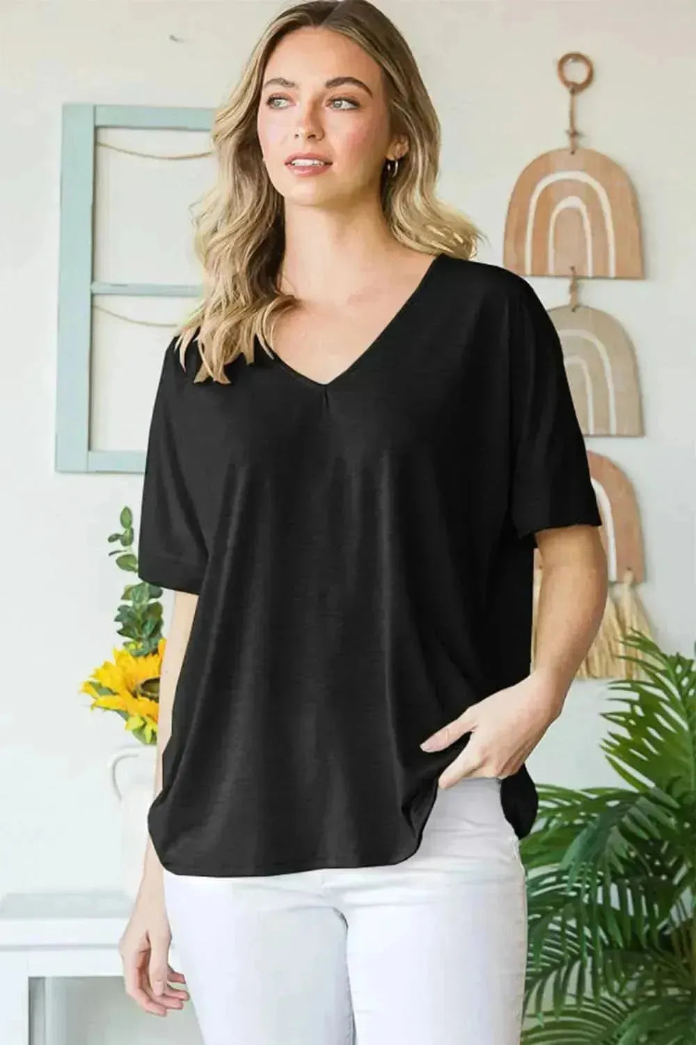 Heimish Full Size V-Neck Short Sleeve T-Shirt - Bad Moms Club