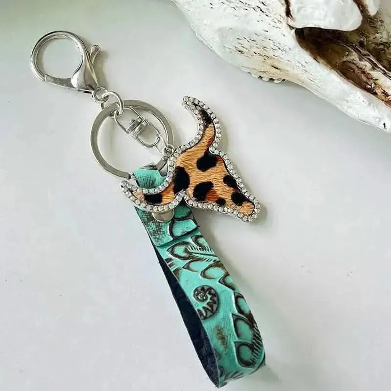 Rhinestone Bull Keychain - Bad Moms Club