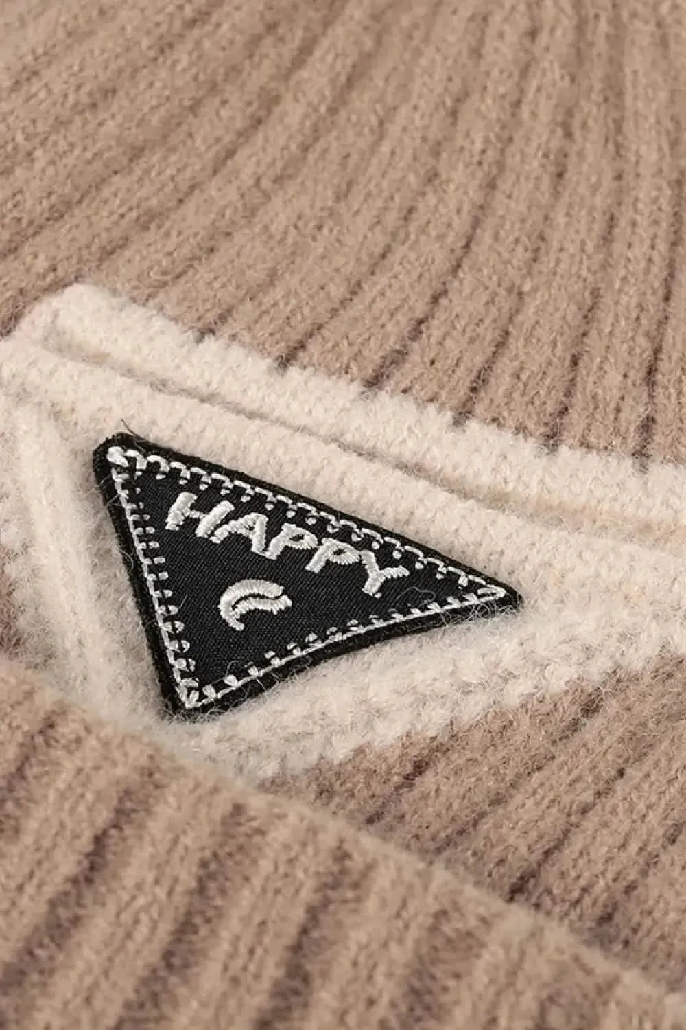 HAPPY Contrast Beanie - Bad Moms Club