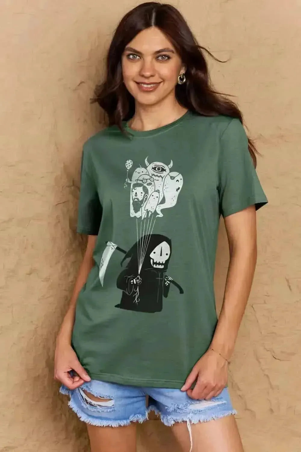 Simply Love Full Size Death Graphic T-Shirt - Bad Moms Club