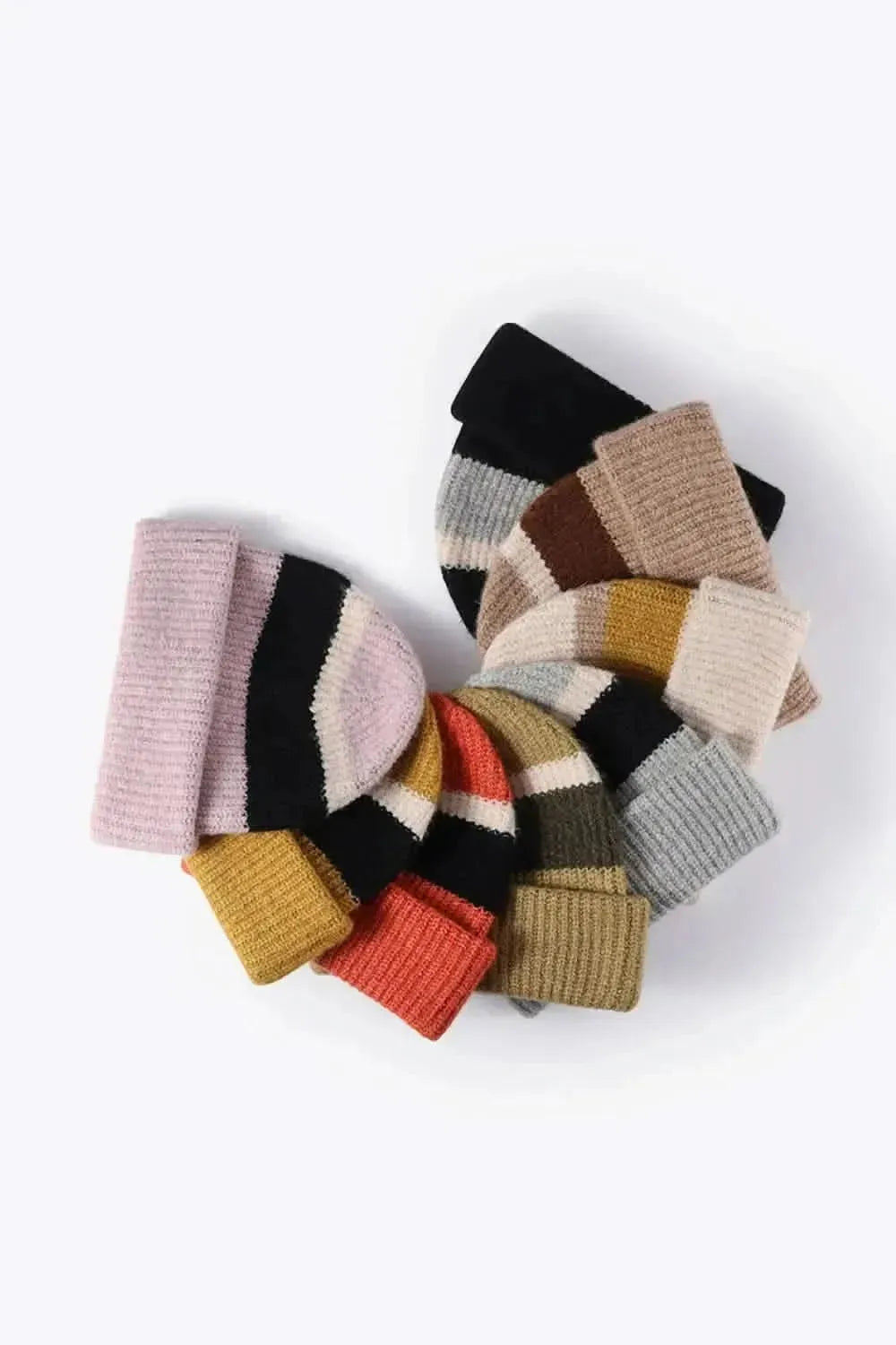 Tricolor Cuffed Knit Beanie - Bad Moms Club