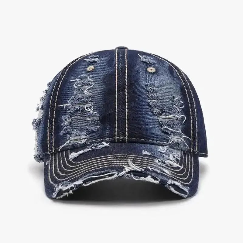 Distressed Adjustable Cotton Baseball Cap - Bad Moms Club