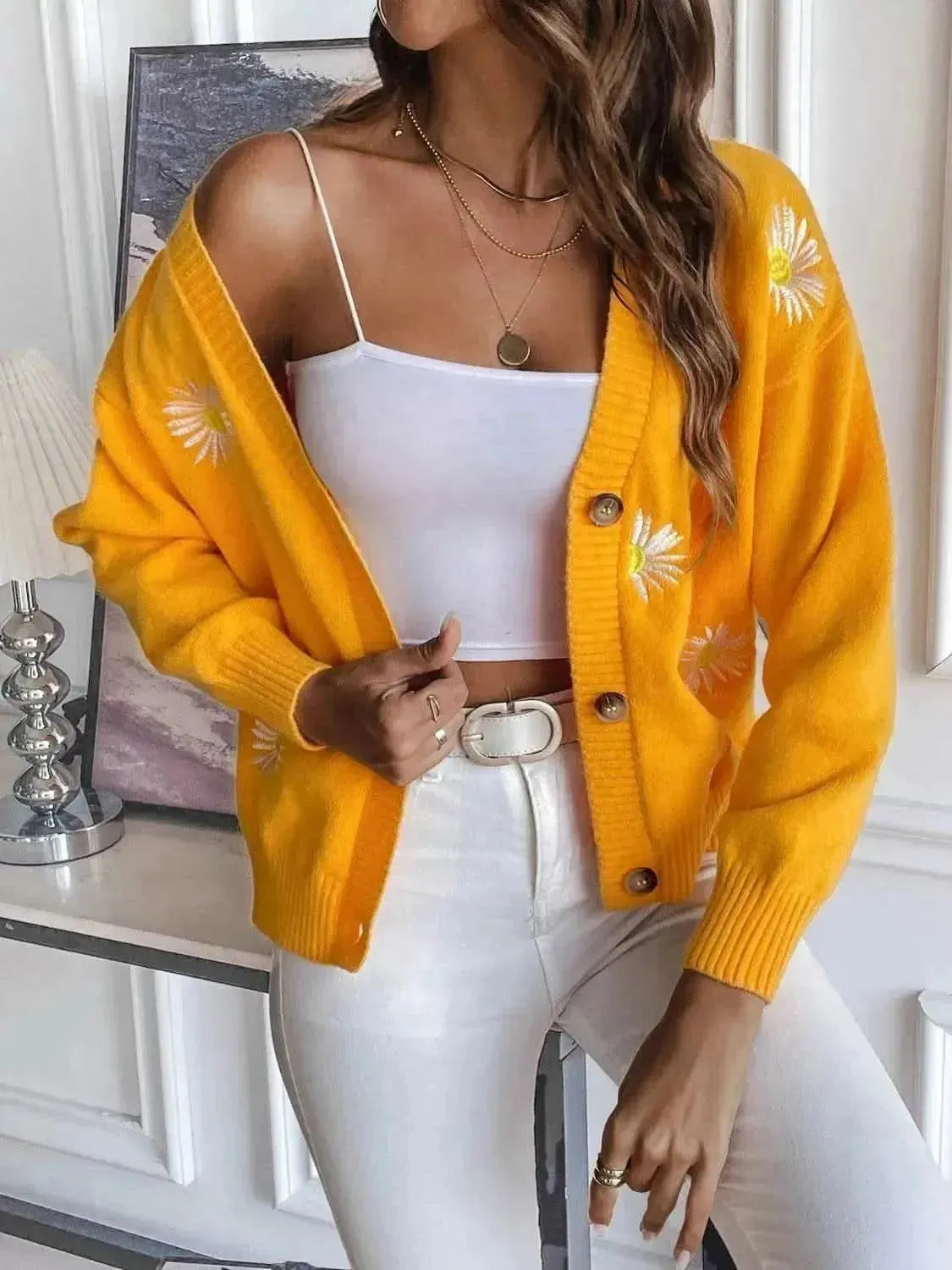 Floral Button Up Cardigan - Bad Moms Club