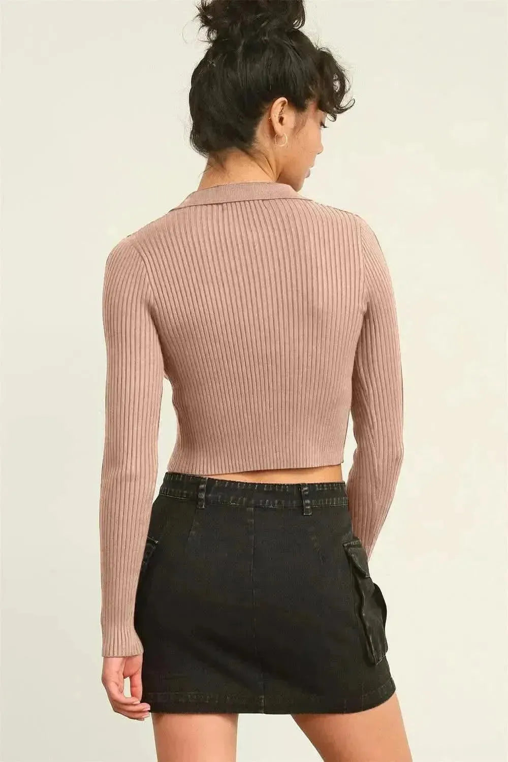 HYFVE Ribbed Double Zip Cropped Cardigan - Bad Moms Club