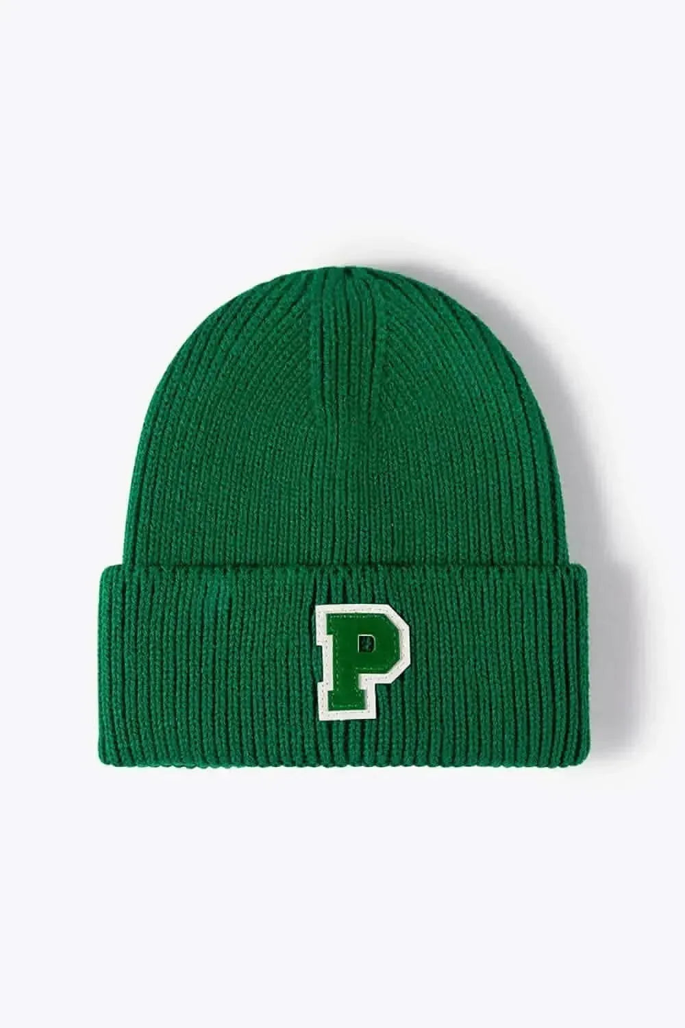 Letter Patch Cuffed Knit Beanie - Bad Moms Club