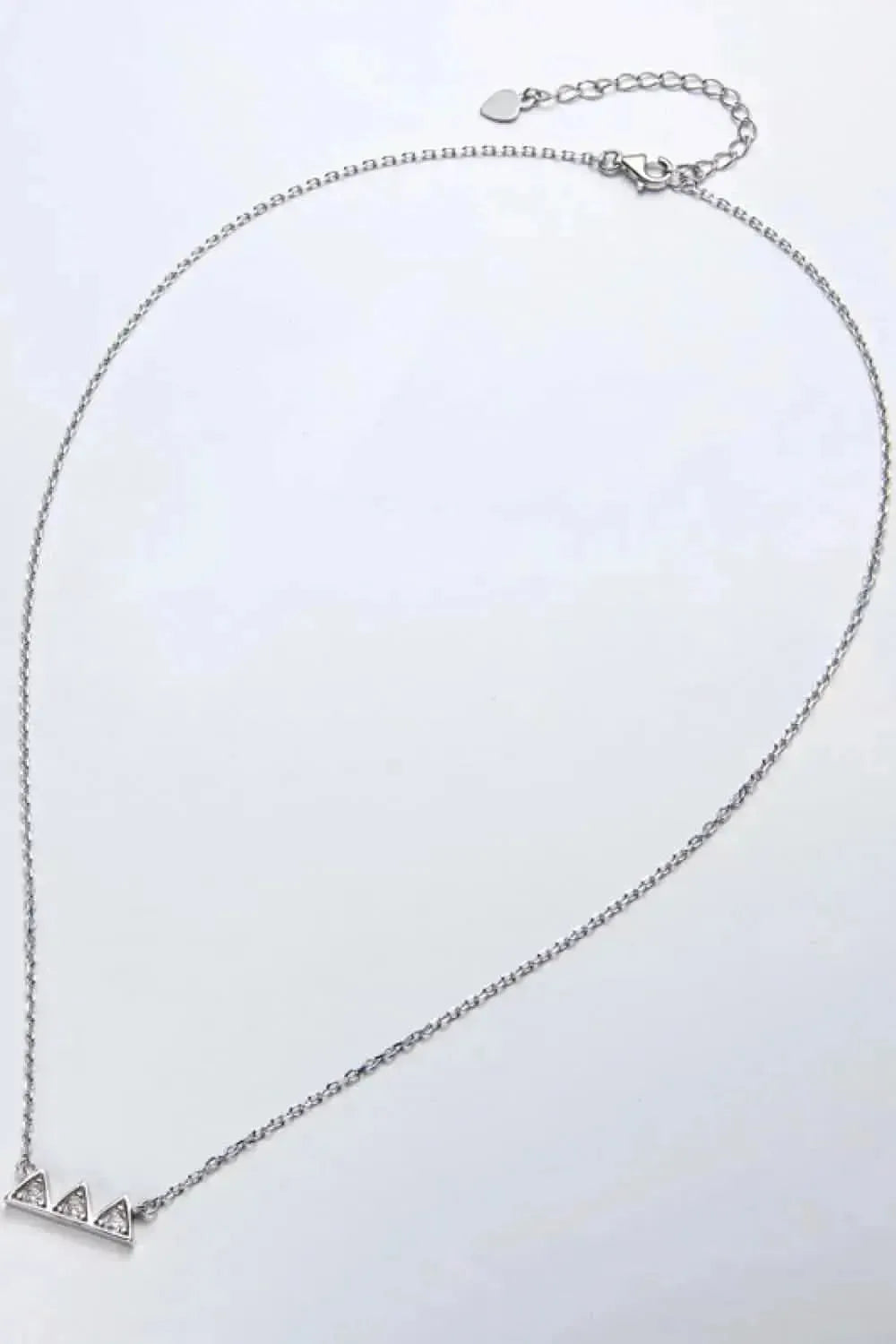 Moissanite Triangle Platinum-Plated Necklace - Bad Moms Club