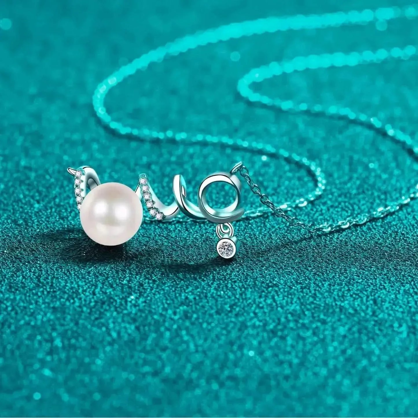 Pearl Moissanite 925 Sterling Silver Necklace - Bad Moms Club