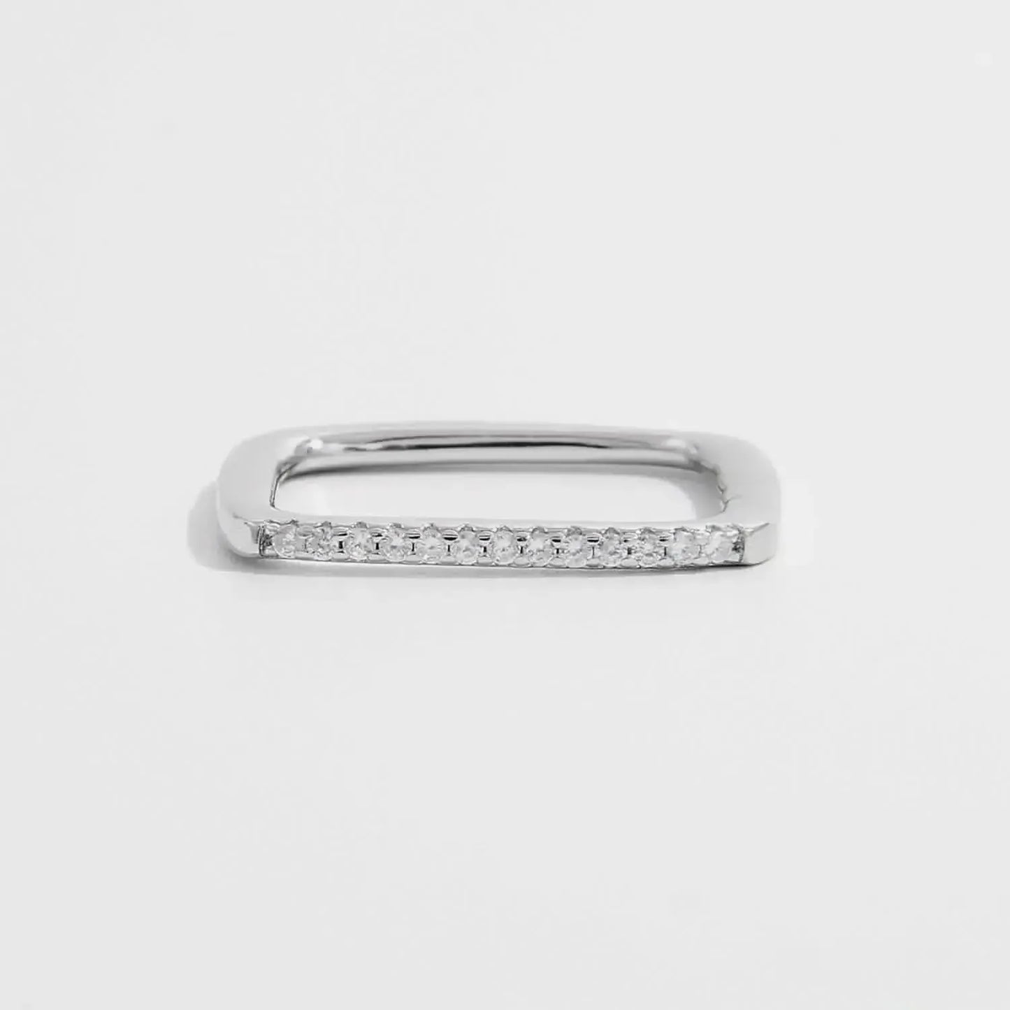 925 Sterling Silver Zircon Square Ring - Bad Moms Club