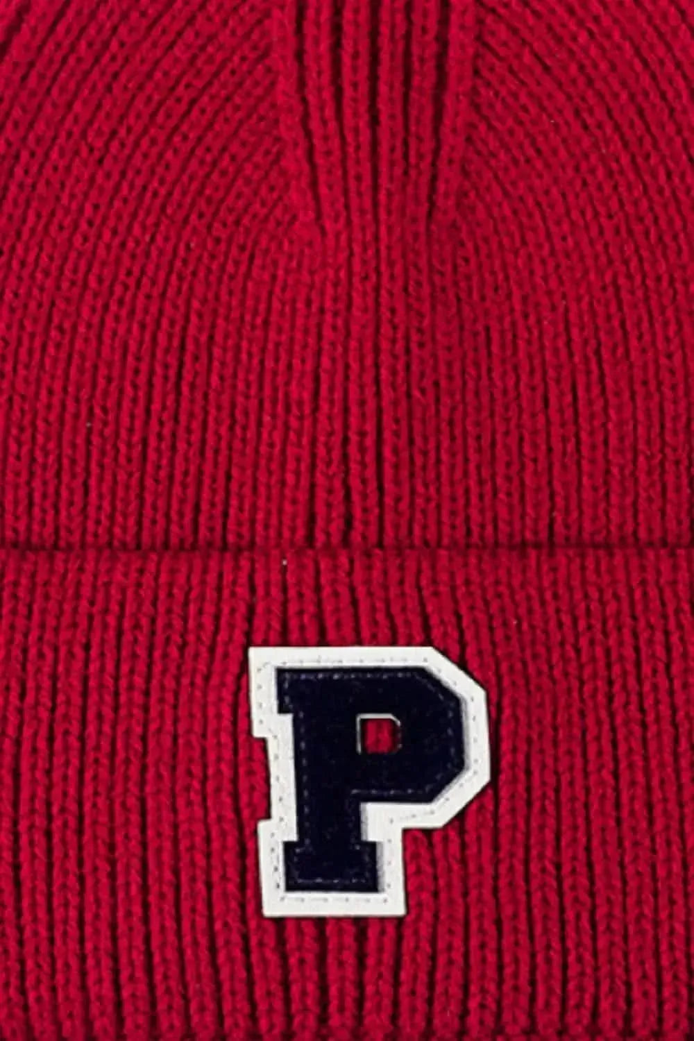 Letter Patch Cuffed Knit Beanie - Bad Moms Club