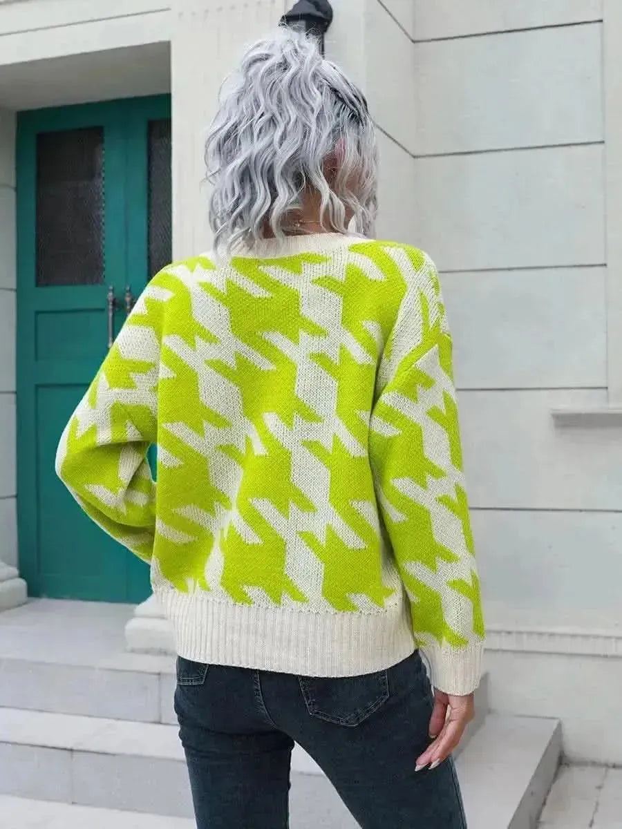 Houndstooth Button Down Cardigan - Bad Moms Club