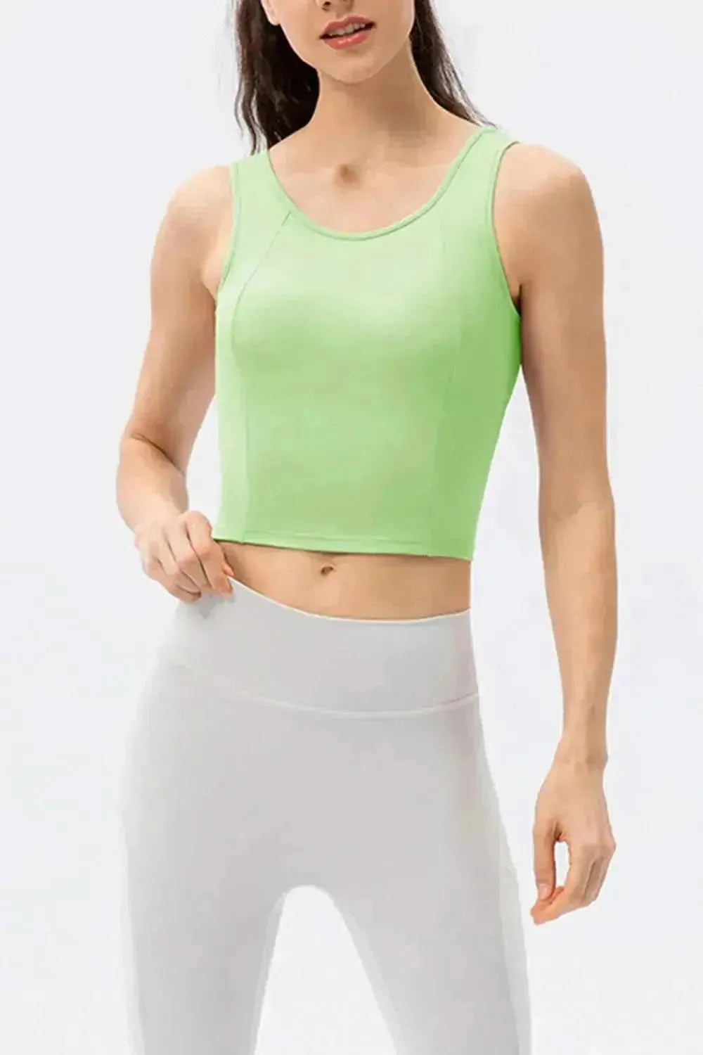 Round Neck Wide Strap Active Tank - Bad Moms Club