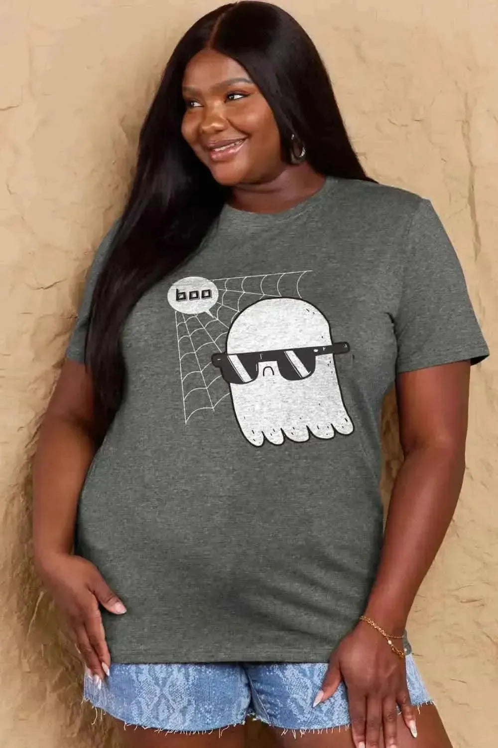 Simply Love Full Size BOO Graphic Cotton T-Shirt - Bad Moms Club