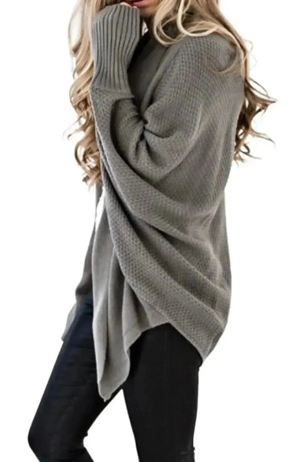 Open Front Dolman Sleeve Longline Cardigan - Bad Moms Club