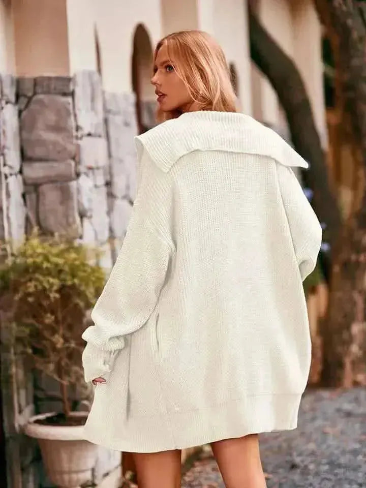 Dropped Shoulder Long Sleeve Cardigan - Bad Moms Club