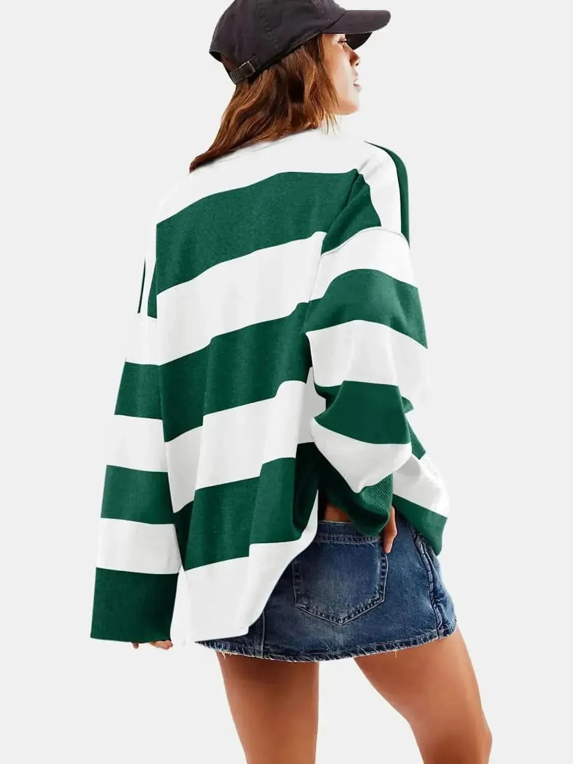 Color Block Half Zip Long Sleeve Sweater - Bad Moms Club