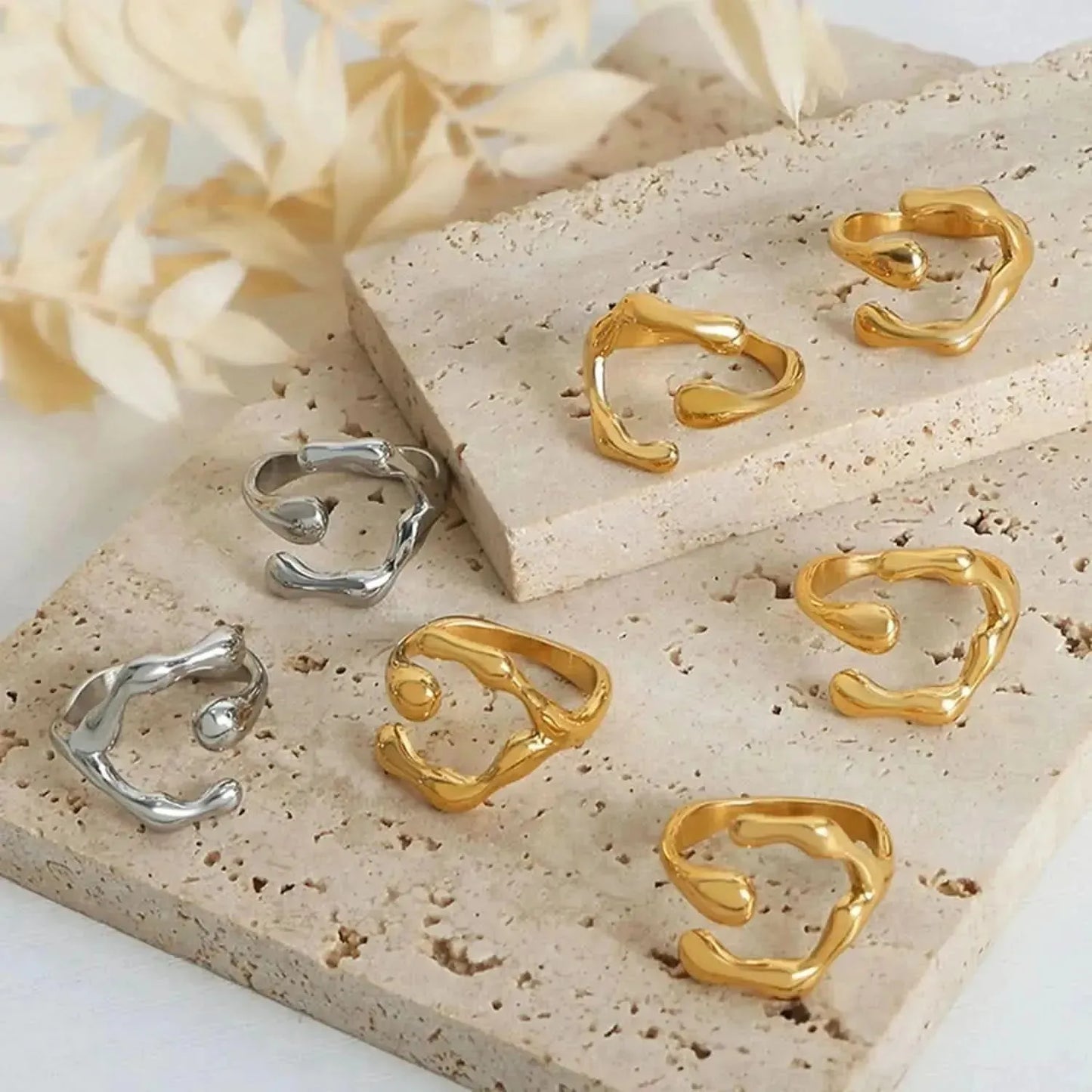18K Gold-Plated Irregular Open Ring - Bad Moms Club