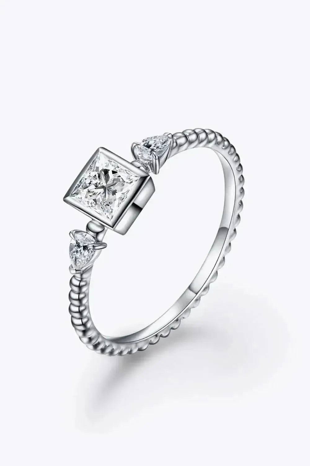 Moissanite Square Shape 925 Sterling Silver Ring - Bad Moms Club