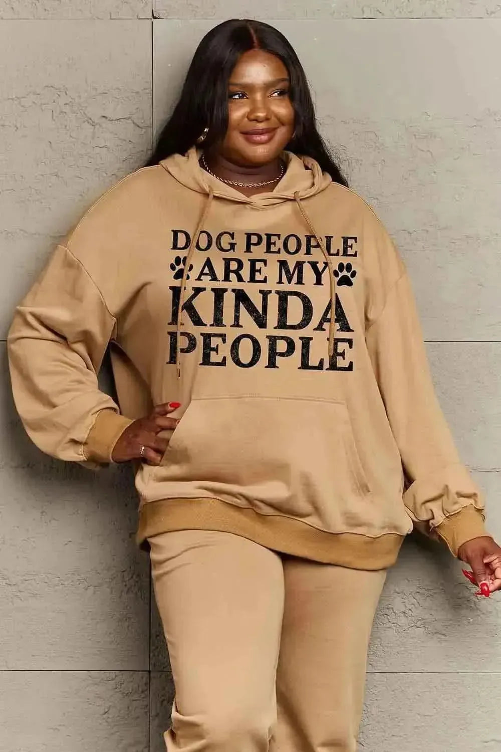 Simply Love Simply Love Full Size Dog Paw Slogan Graphic Hoodie - Bad Moms Club