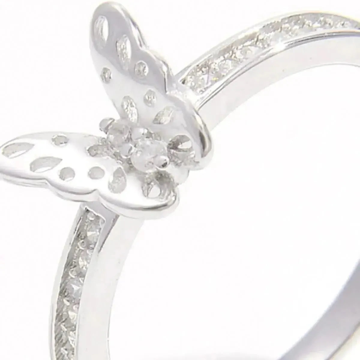 925 Sterling Silver Inlaid Zircon Butterfly Ring - Bad Moms Club