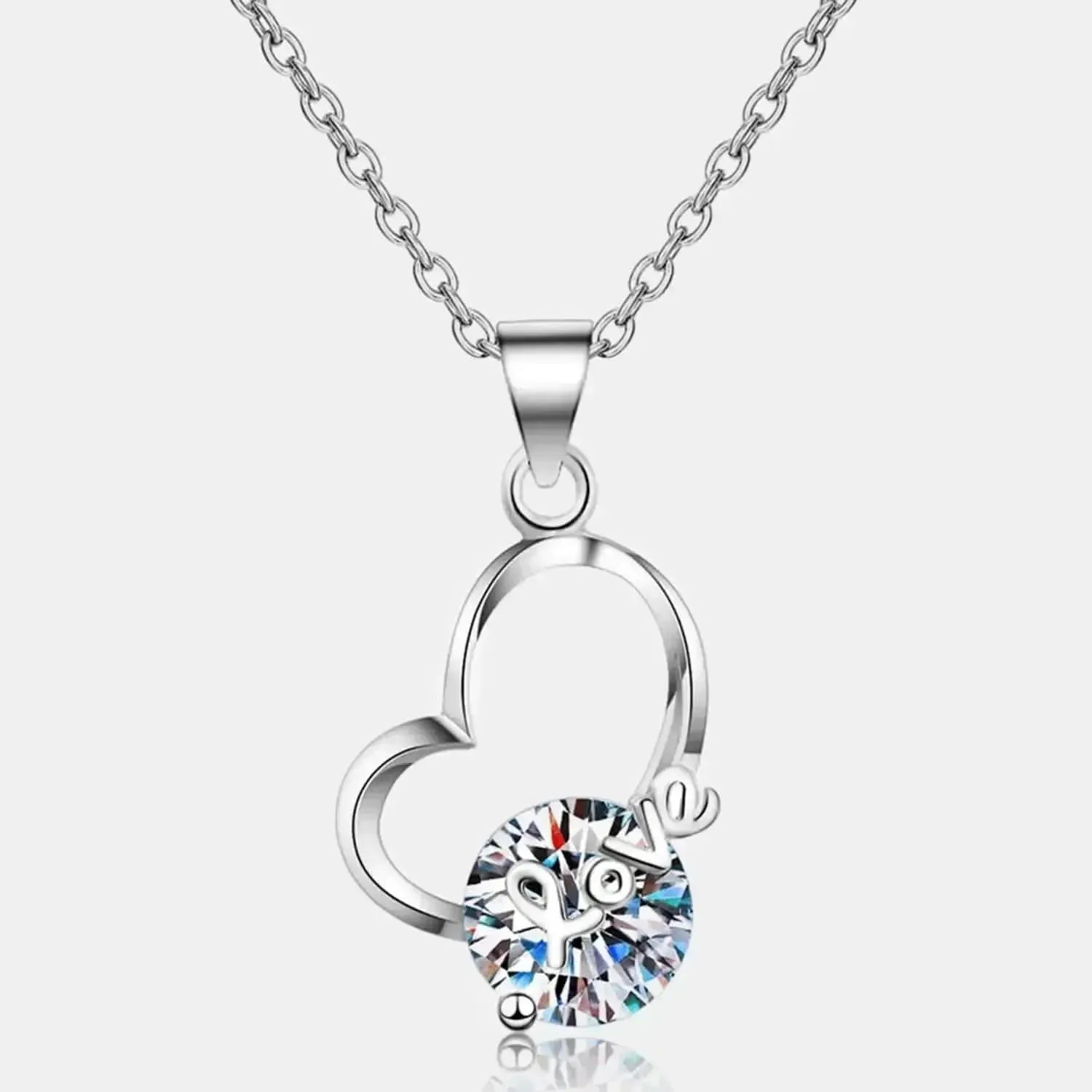 2 Carat Moissanite Heart 925 Sterling Silver Necklace - Bad Moms Club