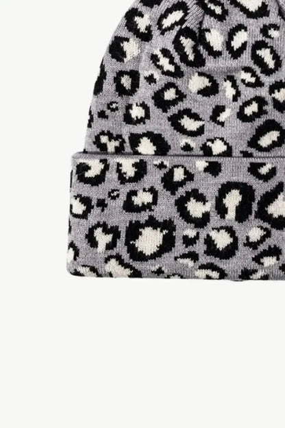 Leopard Pattern Cuffed Beanie - Bad Moms Club