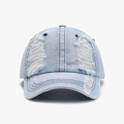 Distressed Cotton Baseball Cap - Bad Moms Club