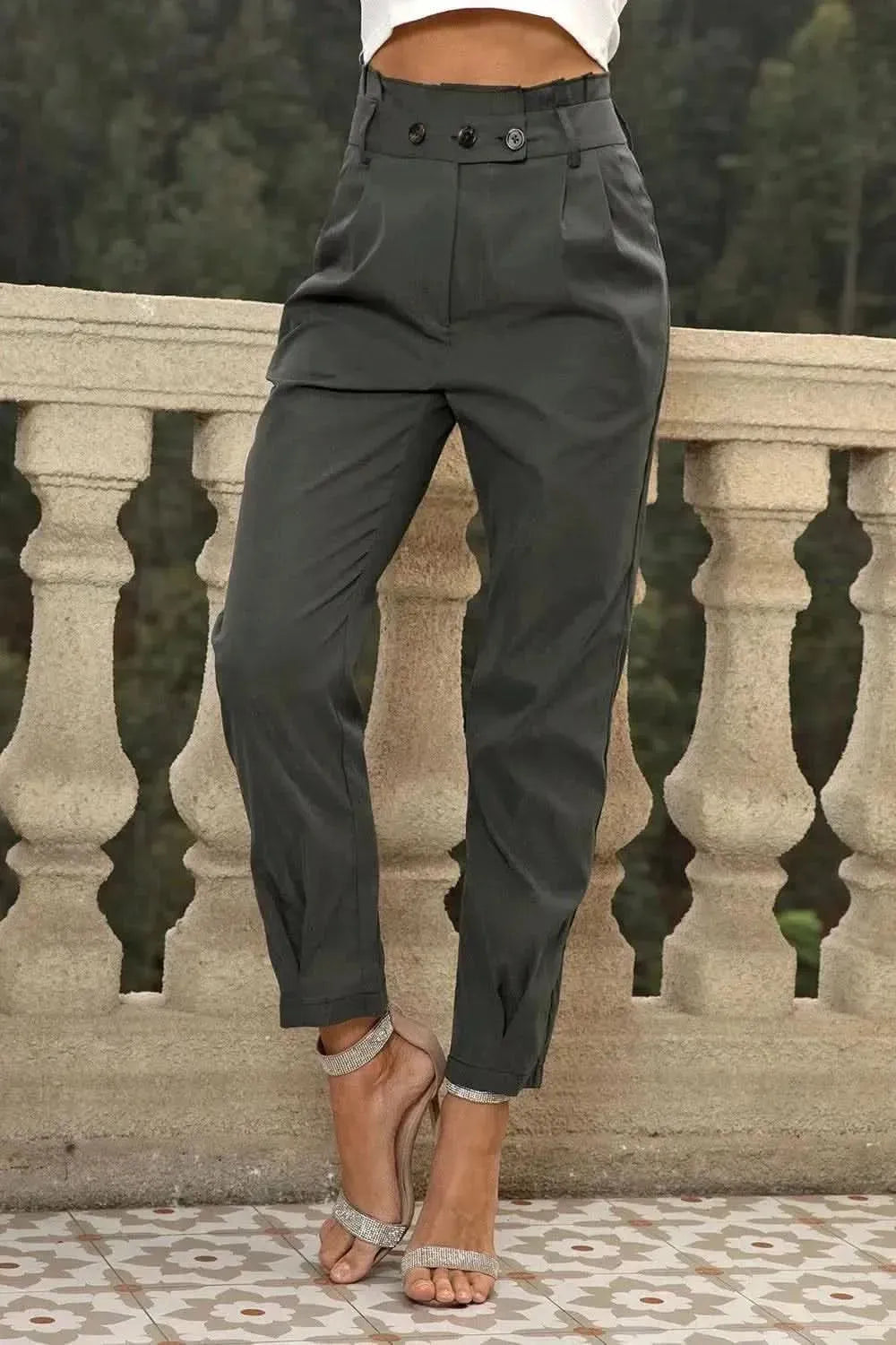 High Waist Cropped Pants - Bad Moms Club