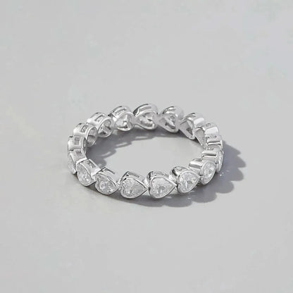 925 Sterling Silver Zircon Heart Ring - Bad Moms Club