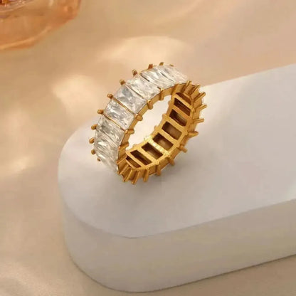 Titanium Steel Inlaid Zircon Ring - Bad Moms Club