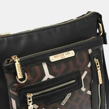 Nicole Lee USA Geometric Pattern Crossbody Bag - Bad Moms Club
