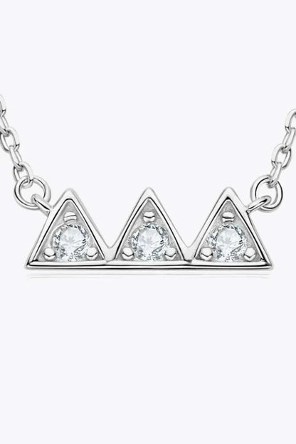 Moissanite Triangle Platinum-Plated Necklace - Bad Moms Club
