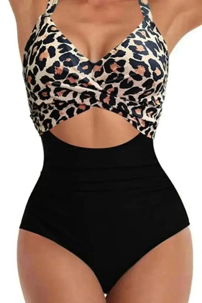 Tied Crisscross Cutout One-Piece Swimwear - Bad Moms Club