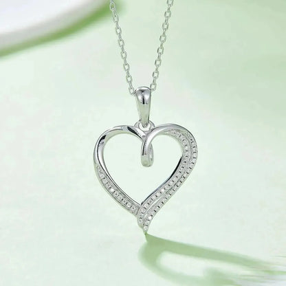 Moissanite 925 Sterling Silver Heart Shape Necklace - Bad Moms Club