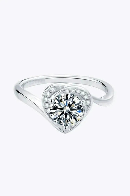 1 Carat Moissanite 925 Sterling Silver Heart Ring - Bad Moms Club
