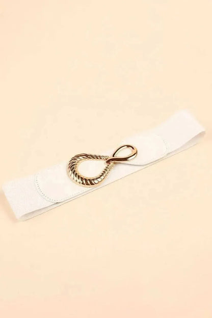 Ribbed Alloy Buckle Elastic Belt - Bad Moms Club