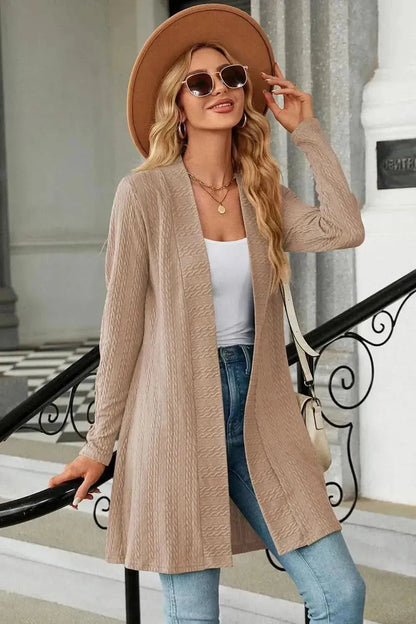 Open Front Long Sleeve Cardigan - Bad Moms Club