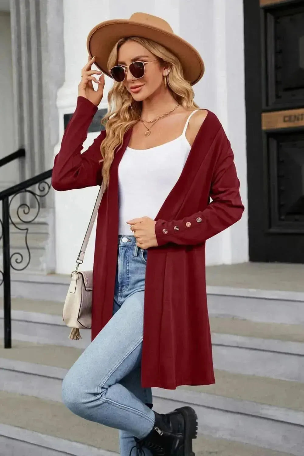 Long Sleeve Open Front Cardigan - Bad Moms Club
