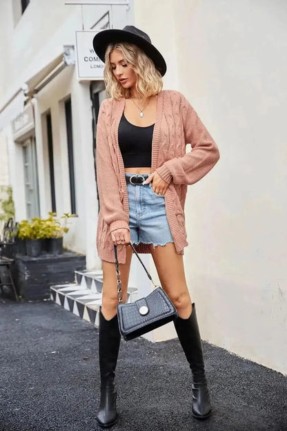 Open Front Cardigan with Pockets - Bad Moms Club