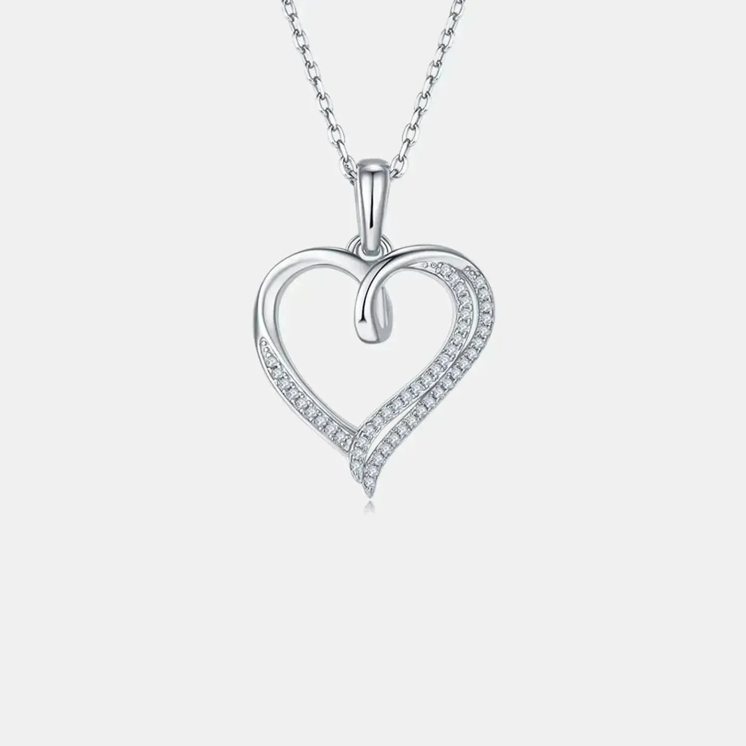 Moissanite 925 Sterling Silver Heart Shape Necklace - Bad Moms Club