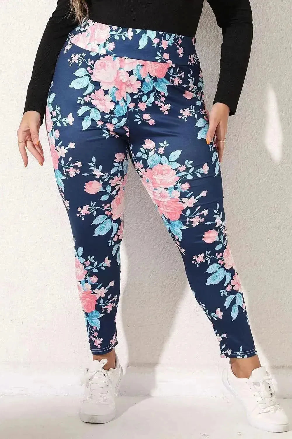 Plus Size Floral Print Legging - Bad Moms Club