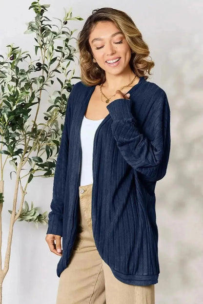 Basic Bae Full Size Ribbed Cocoon Cardigan - Bad Moms Club
