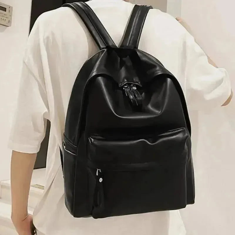 PU Leather Zip Backpack Bag - Bad Moms Club