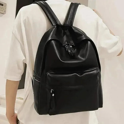 PU Leather Zip Backpack Bag - Bad Moms Club