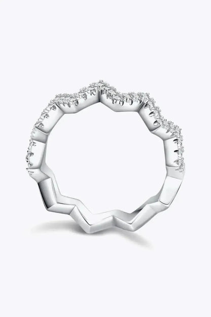 Moissanite Wavy Band Ring - Bad Moms Club