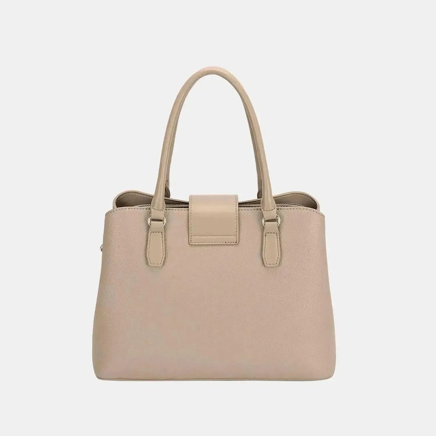 David Jones PU Leather Twist-Lock Tote Bag - Bad Moms Club