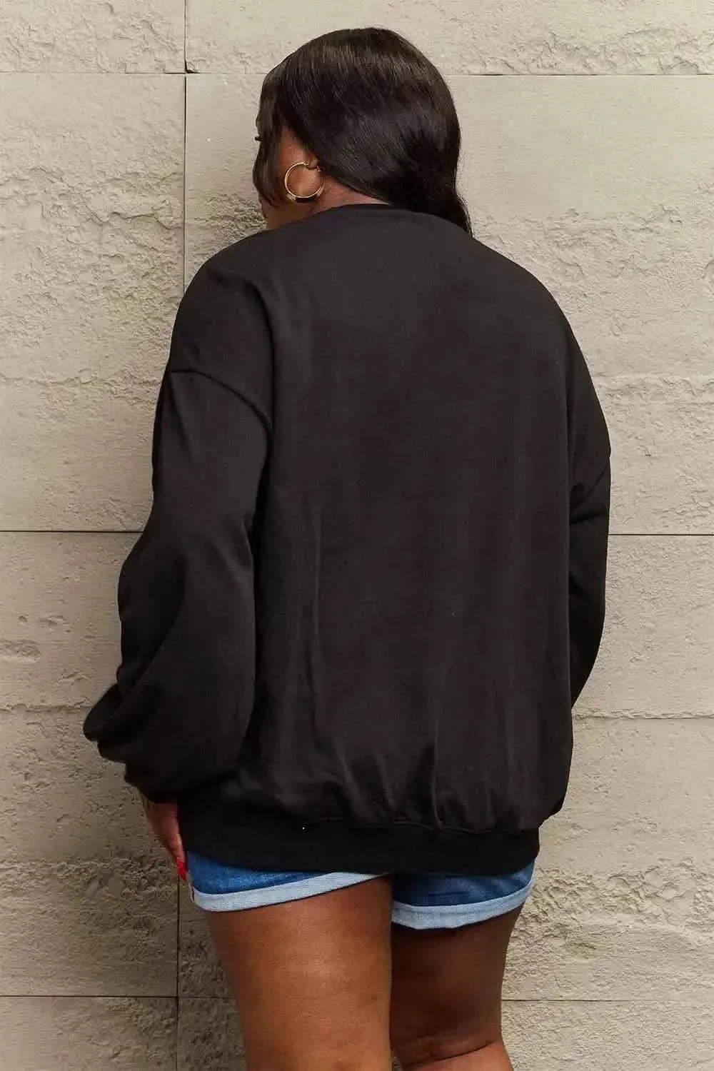 Simply Love Full Size Graphic Dropped Shoulder Sweatshirt - Bad Moms Club