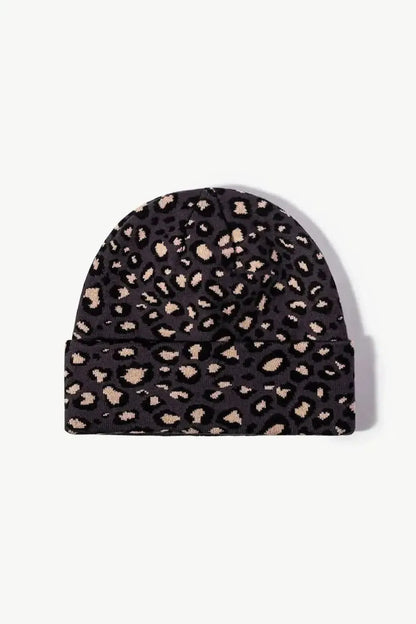Leopard Pattern Cuffed Beanie - Bad Moms Club