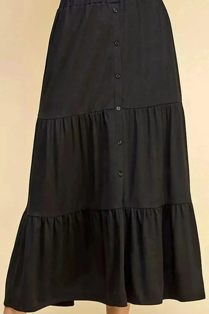 Faith Apparel Tiered Midi Skirt - Bad Moms Club