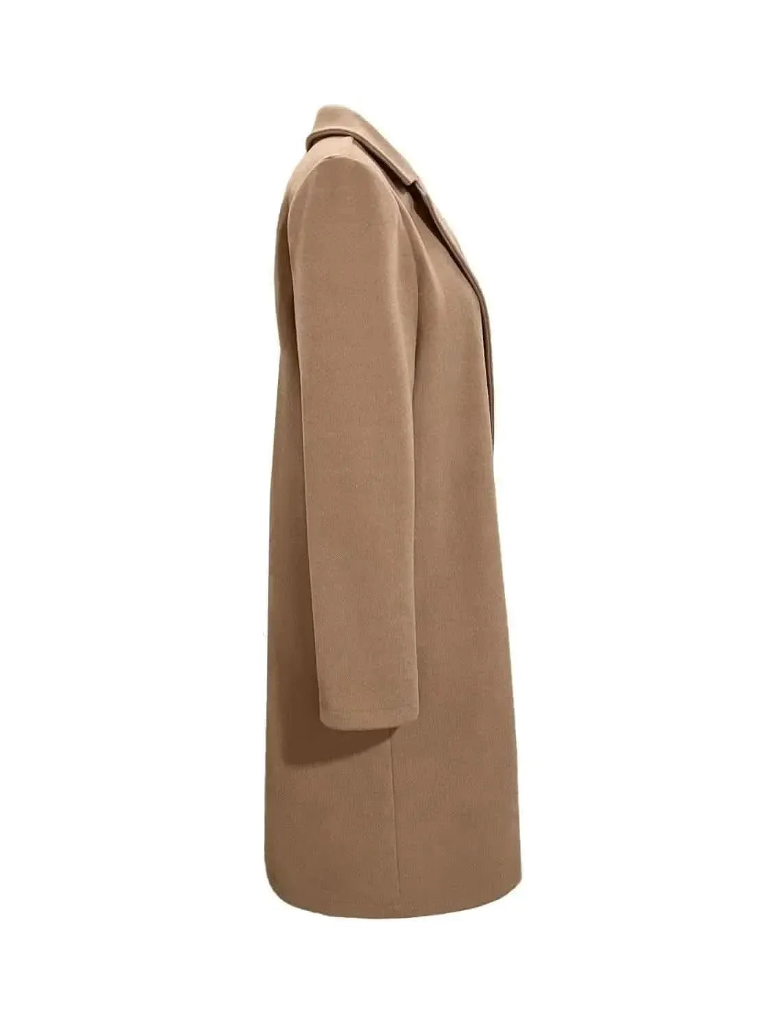 Collared Neck Button Up Long Sleeve Coat - Bad Moms Club